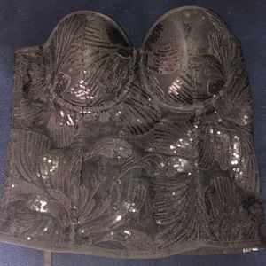 Black Sequin Sexy Corset